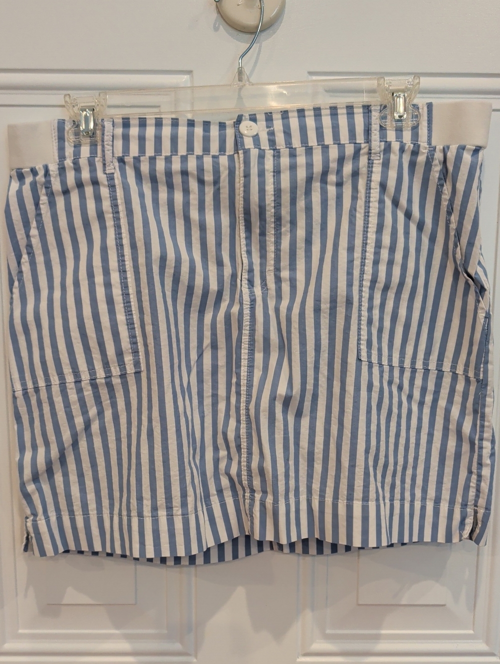 Lee Women's Striped Blue and White Casual Skirt